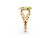 Marquise Rope Split Shank Engagement Ring Setting for a Fancy Yellow Lab-Grown Diamond | Yellow Gold