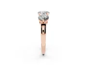 Round Three Stone Engagement Ring Setting | Large Round Side Stones | Rose Gold