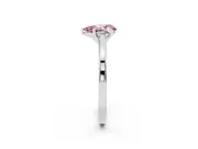 Pear-Shaped Solitaire Engagement Ring Setting for a Fancy Pink Lab-Grown Diamond | Stepped Flat Band | White Gold