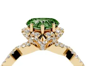 Heart-Shaped Halo Engagement Ring Setting for a Fancy Green Lab-Grown Diamond | Yellow Gold - Design NV-24725