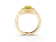Radiant Cut Milgrain Halo Engagement Ring Setting for a Fancy Yellow Lab-Grown Diamond | Graduated Pavé | Yellow Gold