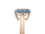 Emerald Cut Cathedral Solitaire Engagement Ring Setting for a Fancy Blue Lab-Grown Diamond | Open Shoulders | Rose Gold