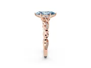 Marquise Vine Engagement Ring Setting for a Fancy Blue Lab-Grown Diamond | Rose Gold