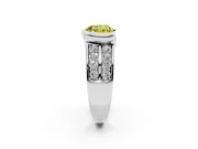 Heart-Shaped Half Bezel Engagement Ring Setting for a Fancy Yellow Lab-Grown Diamond | Channel Band | Sterling Silver