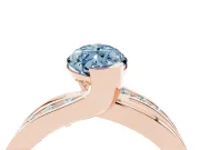 Marquise Graduated Bypass Engagement Ring Setting for a Fancy Blue Lab-Grown Diamond | Rose Gold