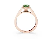 Fancy Green Pear Cut Diamond Solitaire Engagement Ring Set in Rose gold with Prong Setting and Tapered Band
