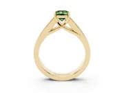 Emerald Cut Channel-Set Engagement Ring Setting for a Fancy Green Lab-Grown Diamond | Yellow Gold
