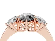 Marquise Three Stone Engagement Ring Setting for a Black Center | Touching Side Stones | Rose Gold