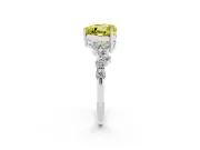 Heart-Shaped Accented Engagement Ring Setting for a Fancy Yellow Lab-Grown Diamond | White Gold