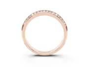 Round Diamond Double Row Eternity Band Set in Rose gold with Channel Setting