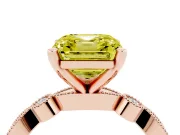 Asscher Cut Vintage Engagement Ring Setting for a Fancy Yellow Lab-Grown Diamond | Rose Gold
