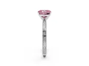 Radiant Cut Engraved Engagement Ring Setting for a Fancy Pink Lab-Grown Diamond | Sterling Silver