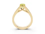 Emerald Cut Channel-Set Engagement Ring Setting for a Fancy Yellow Lab-Grown Diamond | Yellow Gold