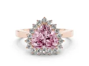 Heart-Shaped Scalloped Halo Engagement Ring Setting for a Fancy Pink Lab-Grown Diamond | Rose Gold