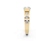 Cushion Cut Tension Style Engagement Ring Setting | Flush Set Accents | Yellow Gold