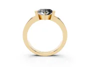 Heart-Shaped Tension Style Engagement Ring Setting for a Black Center | Yellow Gold