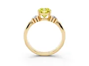 Cushion Cut Bar-Set Engagement Ring Setting for a Fancy Yellow Lab-Grown Diamond | Yellow Gold