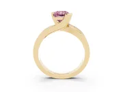 Radiant Cut Graduated Bypass Engagement Ring Setting for a Fancy Pink Lab-Grown Diamond | Split Shank | Yellow Gold