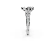 Heart-Shaped Halo Engagement Ring Setting for a Fancy Green Lab-Grown Diamond | Graduated Channel Band | White Gold