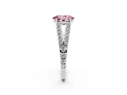 Oval Graduated Split Shank Engagement Ring Setting for a Fancy Pink Lab-Grown Diamond | Platinum
