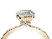 Heart-Shaped Hidden Halo Engagement Ring Setting | Yellow Gold