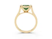 Heart-Shaped Claw Corner Halo Engagement Ring Setting for a Fancy Green Lab-Grown Diamond | Plain Band | Yellow Gold