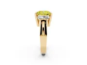 Radiant Cut Channel-Set Three Stone Engagement Ring Setting for a Fancy Yellow Lab-Grown Diamond | Yellow Gold