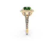 Asscher Cut Halo Engagement Ring Setting for a Fancy Green Lab-Grown Diamond | Yellow Gold - Design NV-24799