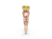 Asscher Cut Filigree Engagement Ring Setting for a Fancy Yellow Lab-Grown Diamond | Rose Gold