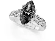 Marquise Engagement Ring Setting for a Black Center | Sterling Silver
