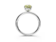 Radiant Cut Hidden Halo Ring Setting for a Fancy Yellow Lab-Grown Diamond | Sterling Silver