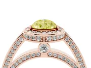Pear-Shaped Sectioned Halo Engagement Ring Setting for a Fancy Yellow Lab-Grown Diamond | Rose Gold