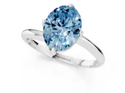 Oval Bypass Solitaire Engagement Ring Setting for a Fancy Blue Lab-Grown Diamond | Platinum