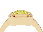 Radiant Cut Halo Engagement Ring Setting for a Fancy Yellow Lab-Grown Diamond | Yellow Gold - Design NV-24886