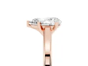 Pear-Shaped Solitaire Engagement Ring Setting | Stepped Flat Band | Rose Gold