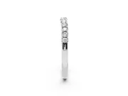 Round Lab-Grown Diamond Arched Curved Pavé Wedding Band | Shared Prongs | Sterling Silver