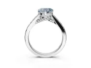 Heart-Shaped Pavé Solitaire Engagement Ring Setting for a Fancy Blue Lab-Grown Diamond | Crossover Gallery | Platinum