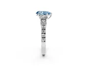 Pear-Shaped Engagement Ring Setting for a Fancy Blue Lab-Grown Diamond | Three Stone | Platinum