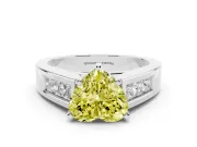 Heart-Shaped Channel-Set Engagement Ring Setting for a Fancy Yellow Lab-Grown Diamond | Platinum