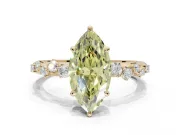 Marquise Graduated Solitaire Engagement Ring Setting for a Fancy Yellow Lab-Grown Diamond | Yellow Gold