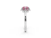 Cushion Cut Petal Halo Engagement Ring Setting for a Fancy Pink Lab-Grown Diamond | Platinum