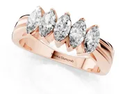Five-Stone Marquise Diamond Split Shank Ring Set in Rose gold with Shared Prong Setting