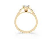 Pear-Shaped Cathedral Solitaire Engagement Ring Setting | Tapered Band | Yellow Gold