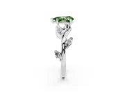 Pear-Shaped Twisted Vine Engagement Ring Setting for a Fancy Green Lab-Grown Diamond | White Gold