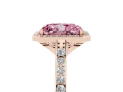 Radiant Cut Halo Engagement Ring Setting for a Fancy Pink Lab-Grown Diamond | Rose Gold - Design NV-24729