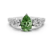 Pear-Shaped Engagement Ring Setting for a Fancy Green Lab-Grown Diamond | Sterling Silver - Design NV-24907