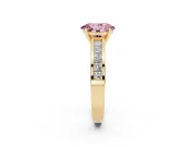 Oval Channel Set Engagement Ring Setting for a Fancy Pink Lab-Grown Diamond | Yellow Gold
