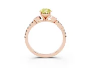 Pear-Shaped Leaf Pavé Engagement Ring Setting for a Fancy Yellow Lab-Grown Diamond | Rose Gold