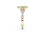 Marquise Pavé Solitaire Engagement Ring Setting for a Fancy Yellow Lab-Grown Diamond | Crossover Gallery | Yellow Gold