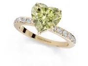 Heart-Shaped Pavé Engagement Ring Setting for a Fancy Yellow Lab-Grown Diamond | Yellow Gold - Design NV-24928